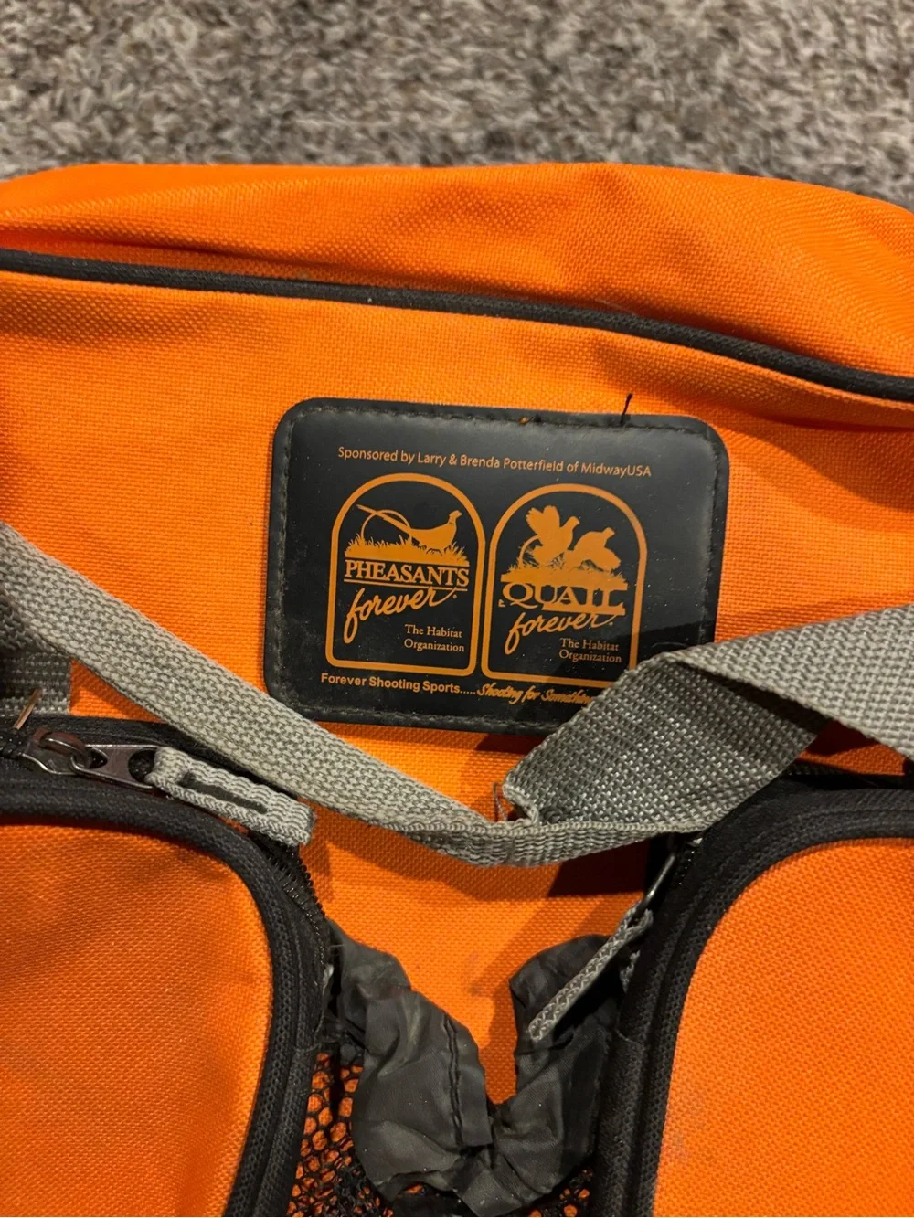 Pheasants Forever Orange Utility Duffle Bag with Dual Front Pockets